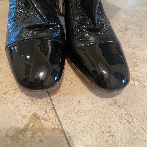 Proenza Schouler Leather Lace-Up Boots with Curved Mirrored Heel - Picture 4 of 9